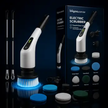 Kit completo do Esfregão Elétrico 9 em 1 com todos os acessórios